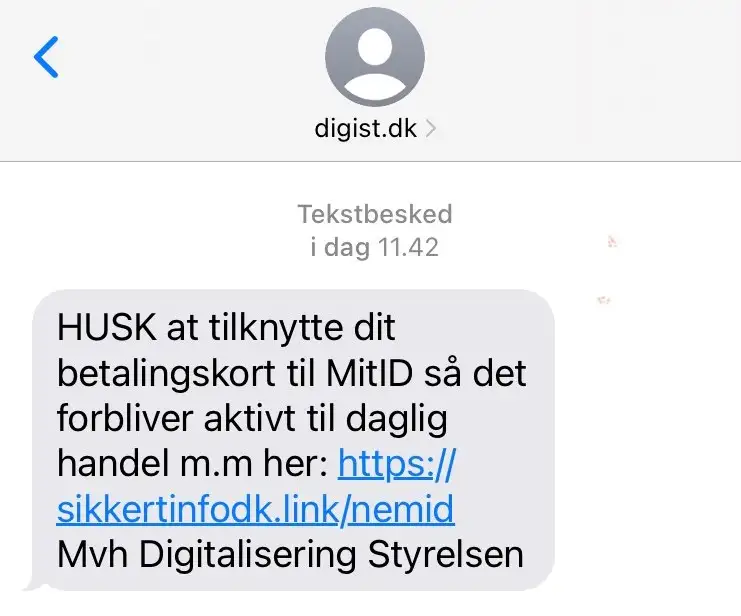 Falsk mail med flere stavefejl og et mist&aelig;nkelig link