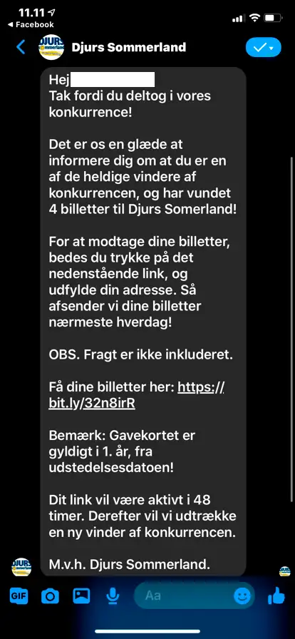 billede af snyde sms