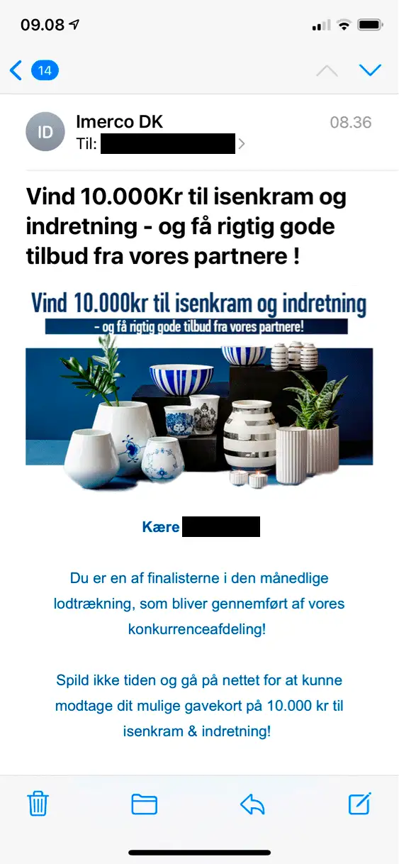 Billede af fake konkurrence med stavefejl